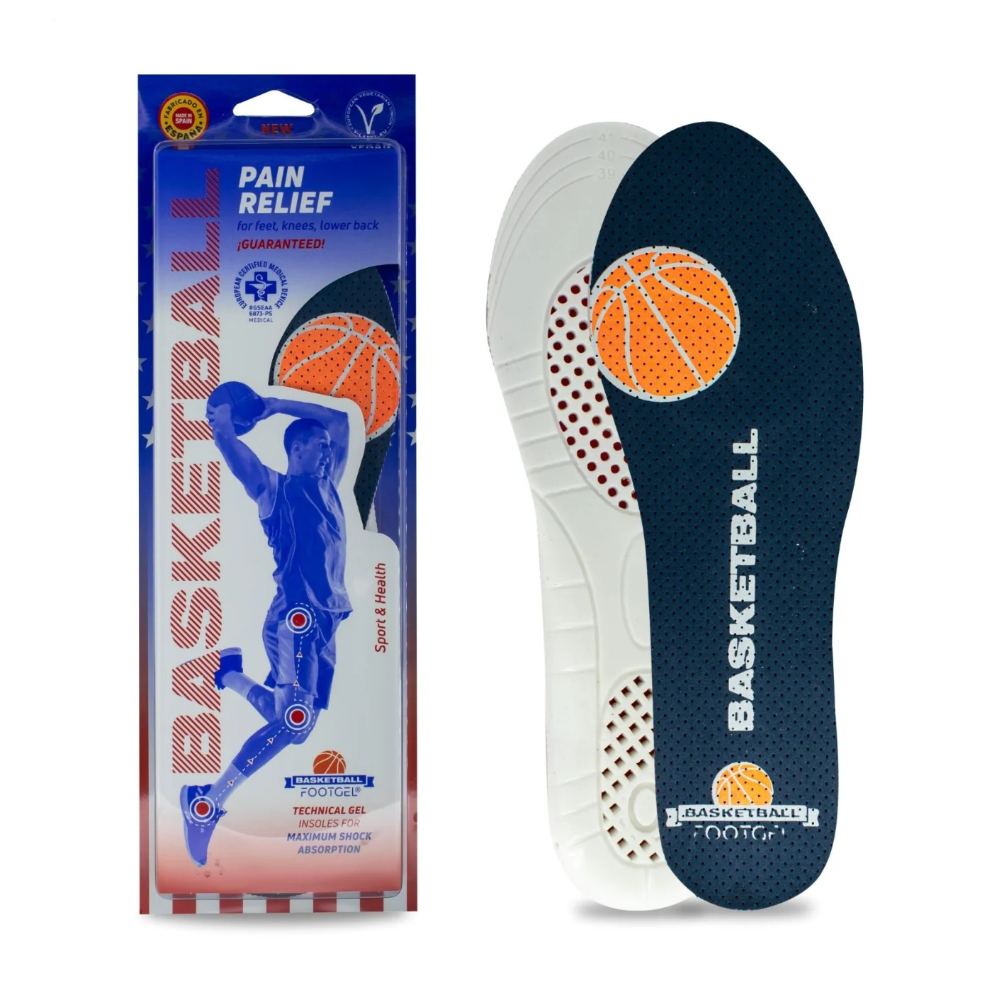 Solette Footgel Baloncesto viste di fronte