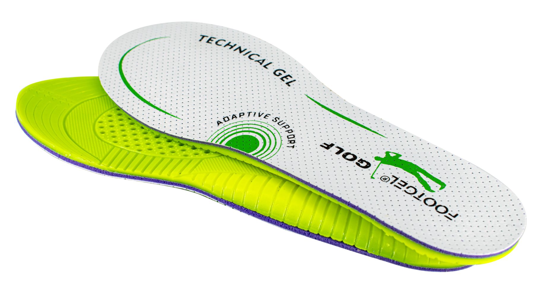 Footgel Golf Einlegesohlen im Schuh eingelegt