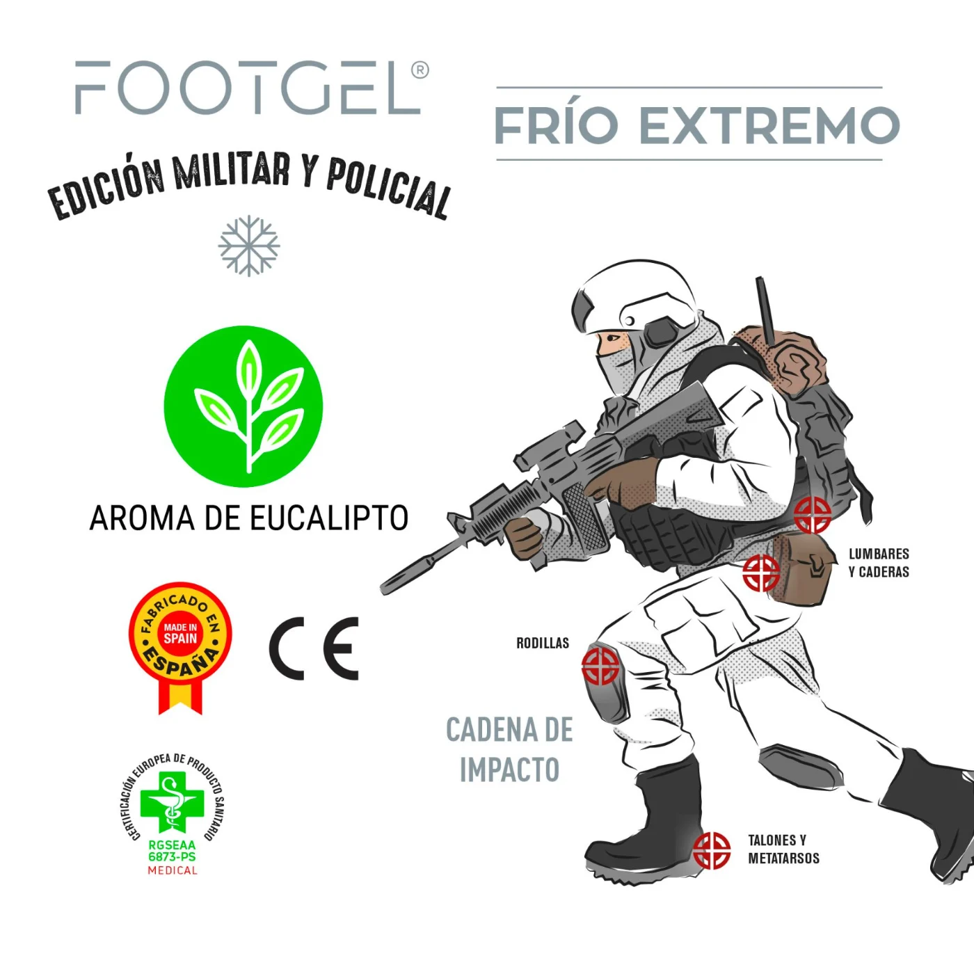 Footgel Militar y Policía Invierno Einlegesohlen im Schuh eingelegt