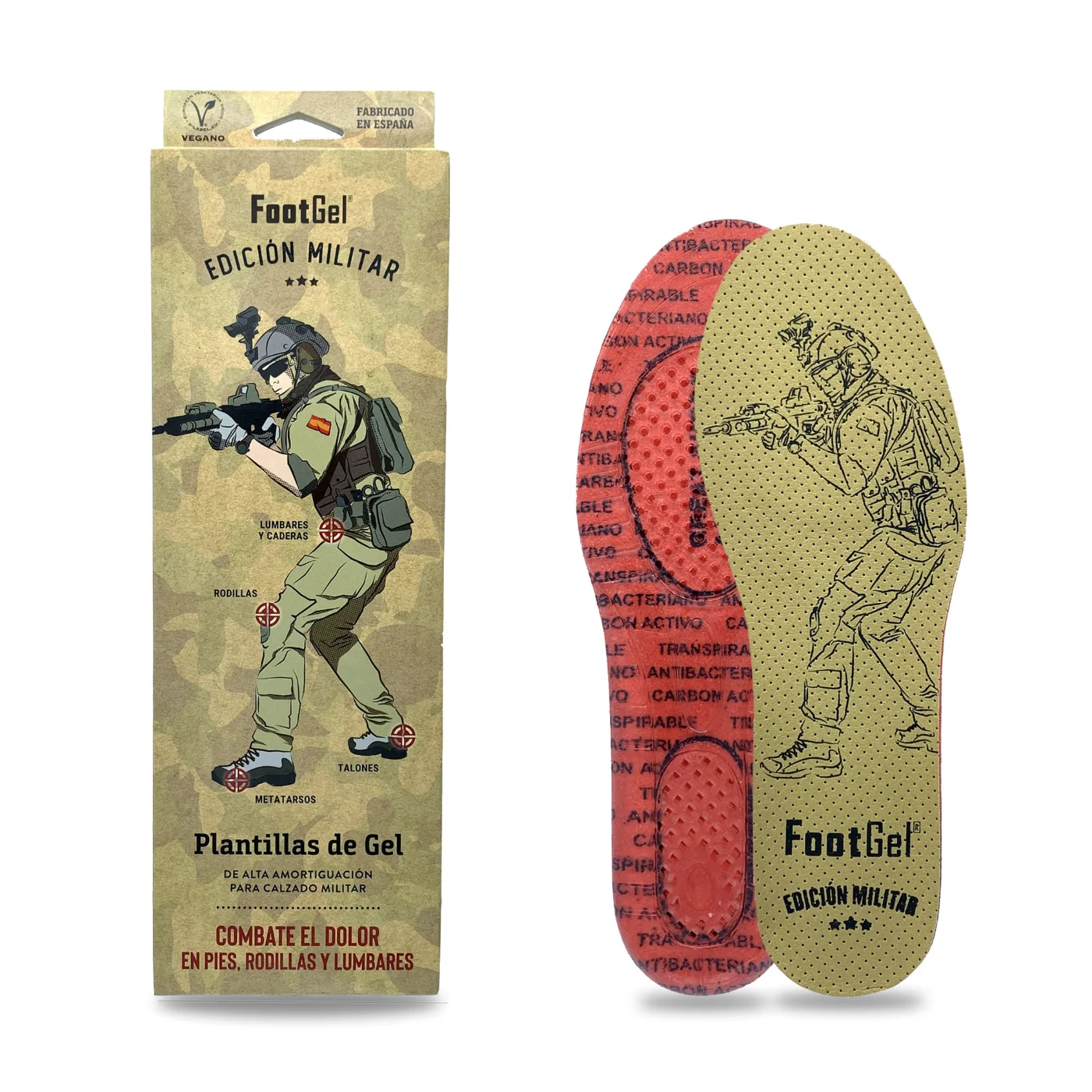 Footgel Militar y Policía Einlegesohlen von vorne