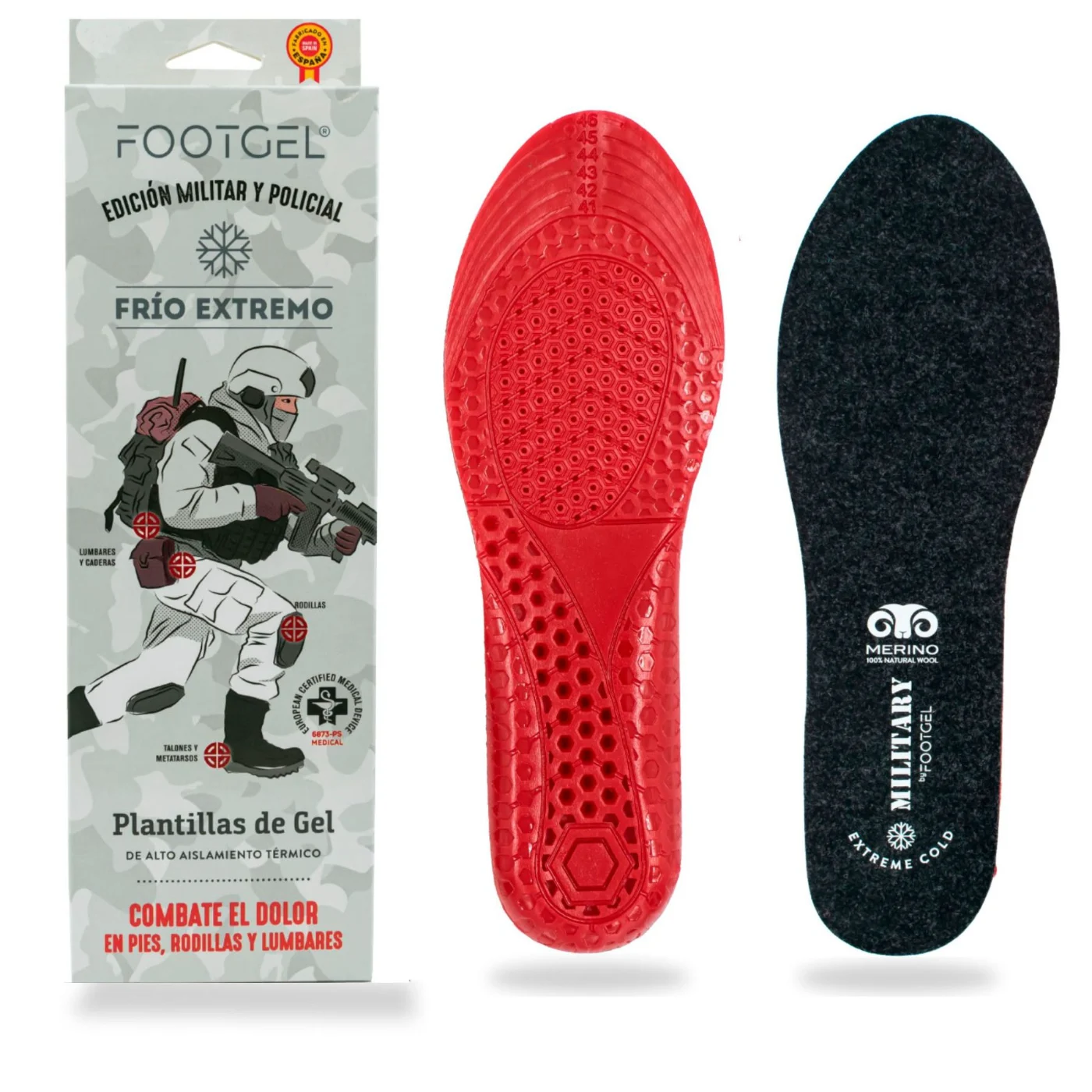 Footgel Militar y Policía Invierno Einlegesohlen von vorne