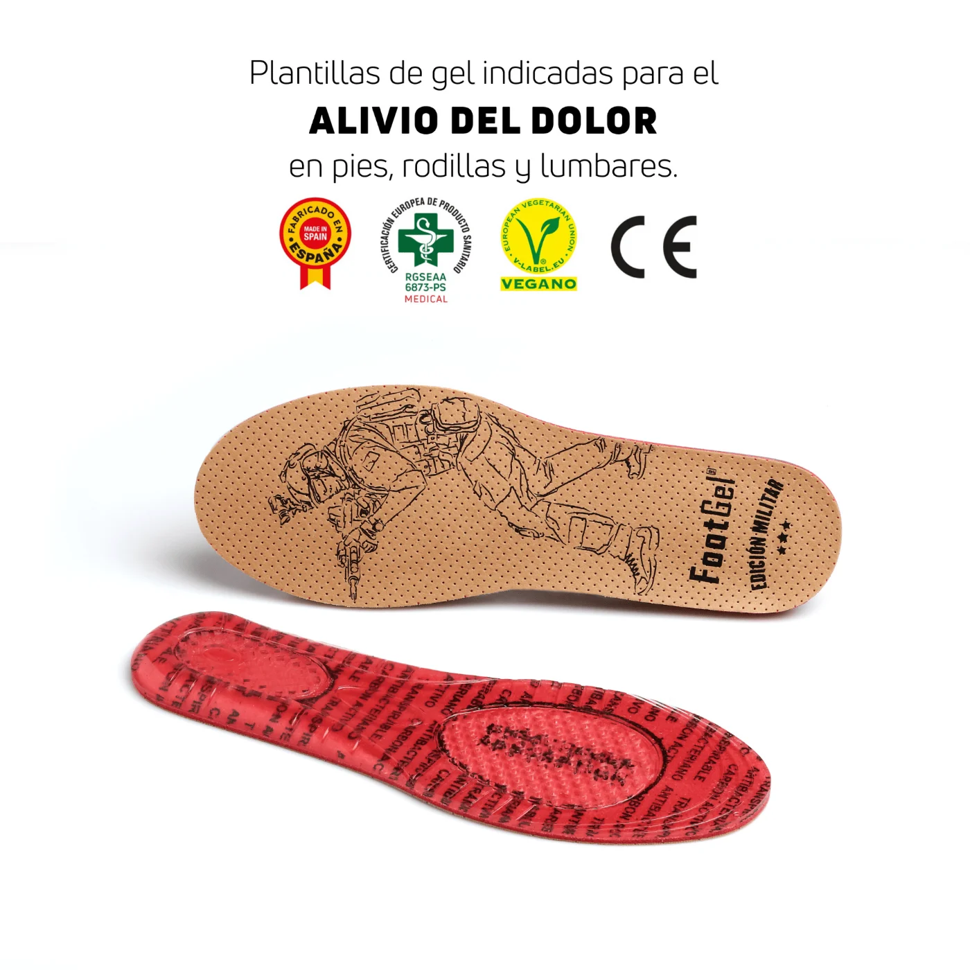 Footgel Militar y Policía Einlegesohlen im Schuh eingelegt