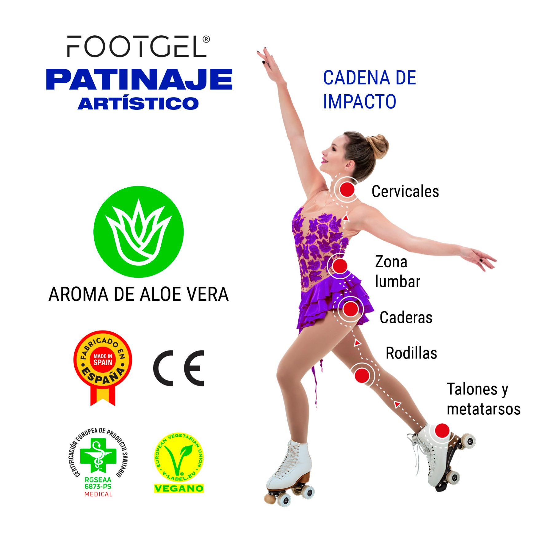 Footgel Patinaje Artístico Einlegesohlen im Schuh eingelegt