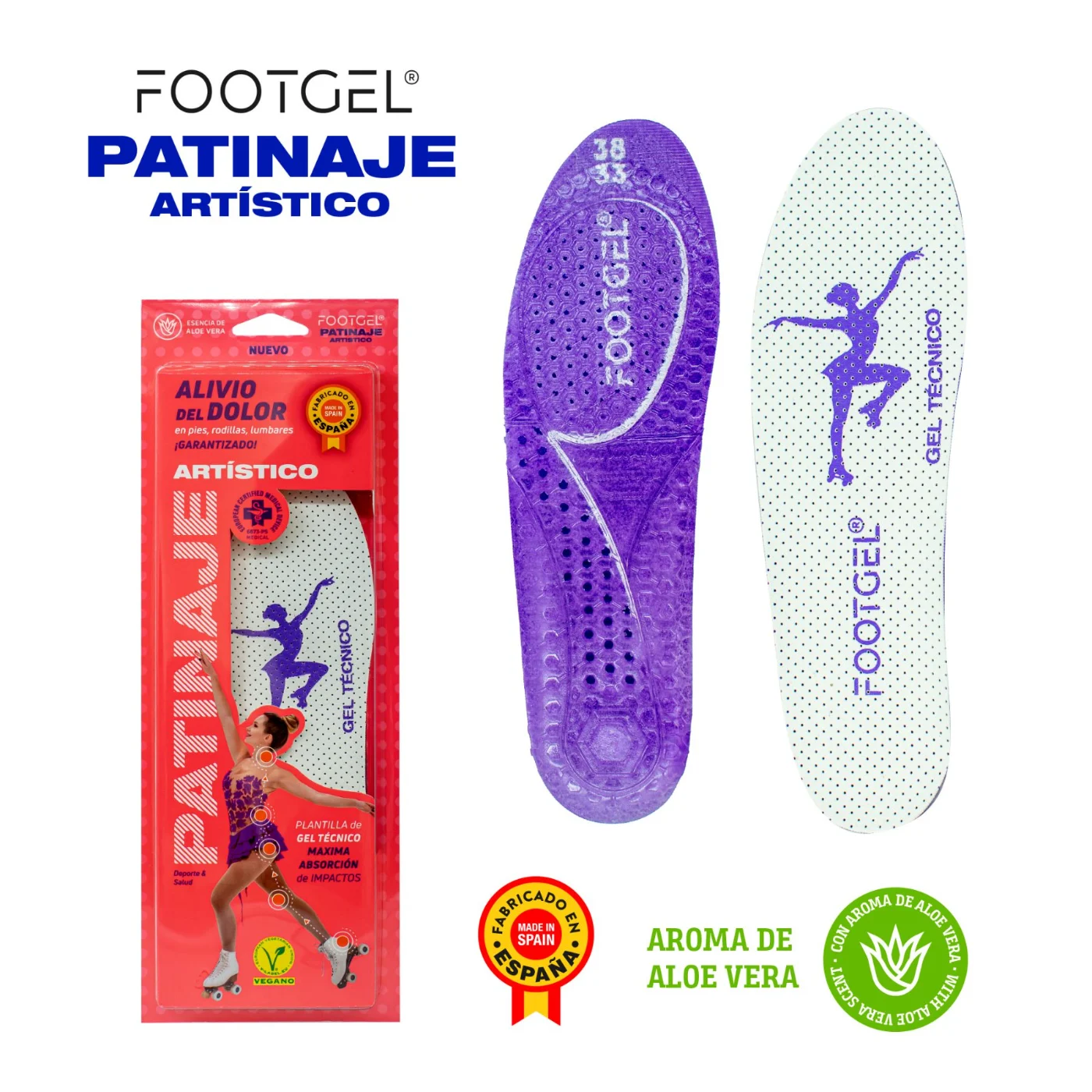 Footgel Patinaje Artístico Einlegesohlen von vorne