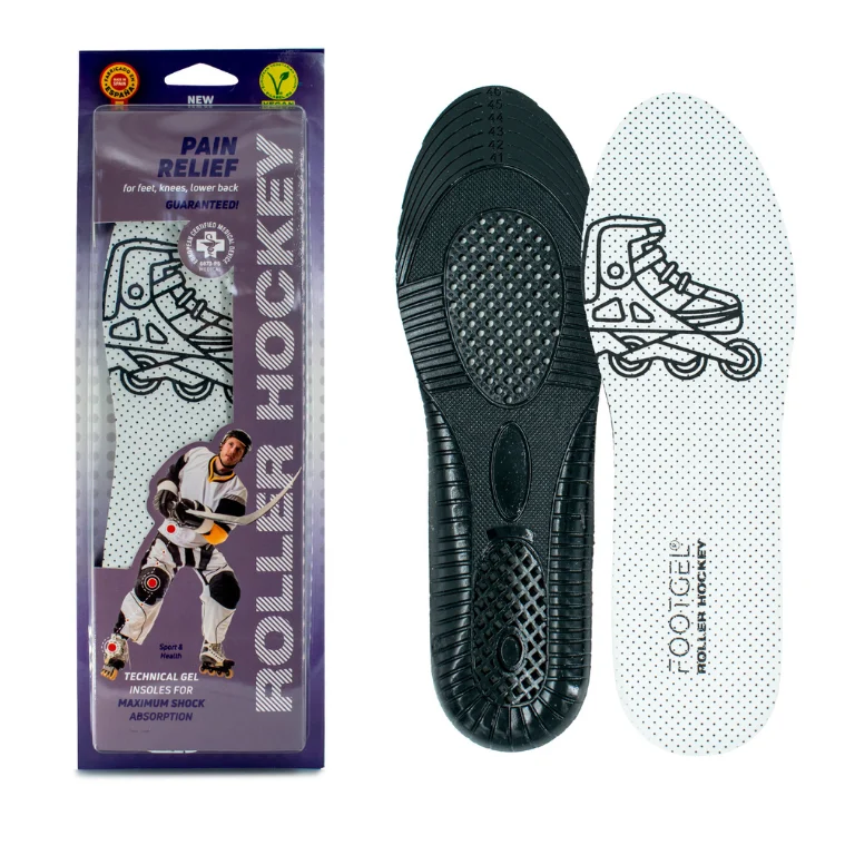 Footgel Roller Hockey insoles seen from the front