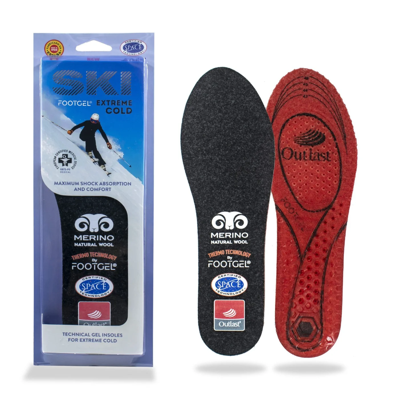 Solette Footgel Ski viste di fronte